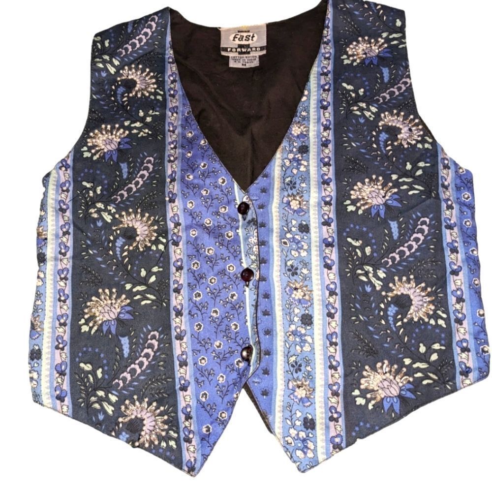 Fast Forward blue beaded vest